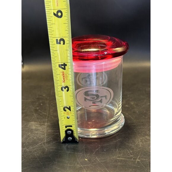 Etched San Francisco 49ers Glass Kitchen Apothecary Jar Canister Domed Lid Glass - Picture 8 of 8